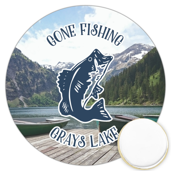 Custom Gone Fishing Printed Cookie Topper - 3.25" (Personalized)