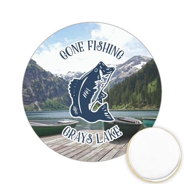 Custom Gone Fishing Printed Cookie Topper - 2.15" (Personalized)