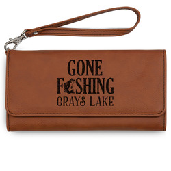 Gone Fishing Ladies Leatherette Wallet - Laser Engraved (Personalized)