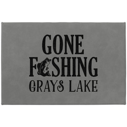 Gone Fishing Large Gift Box w/ Engraved Leather Lid (Personalized)