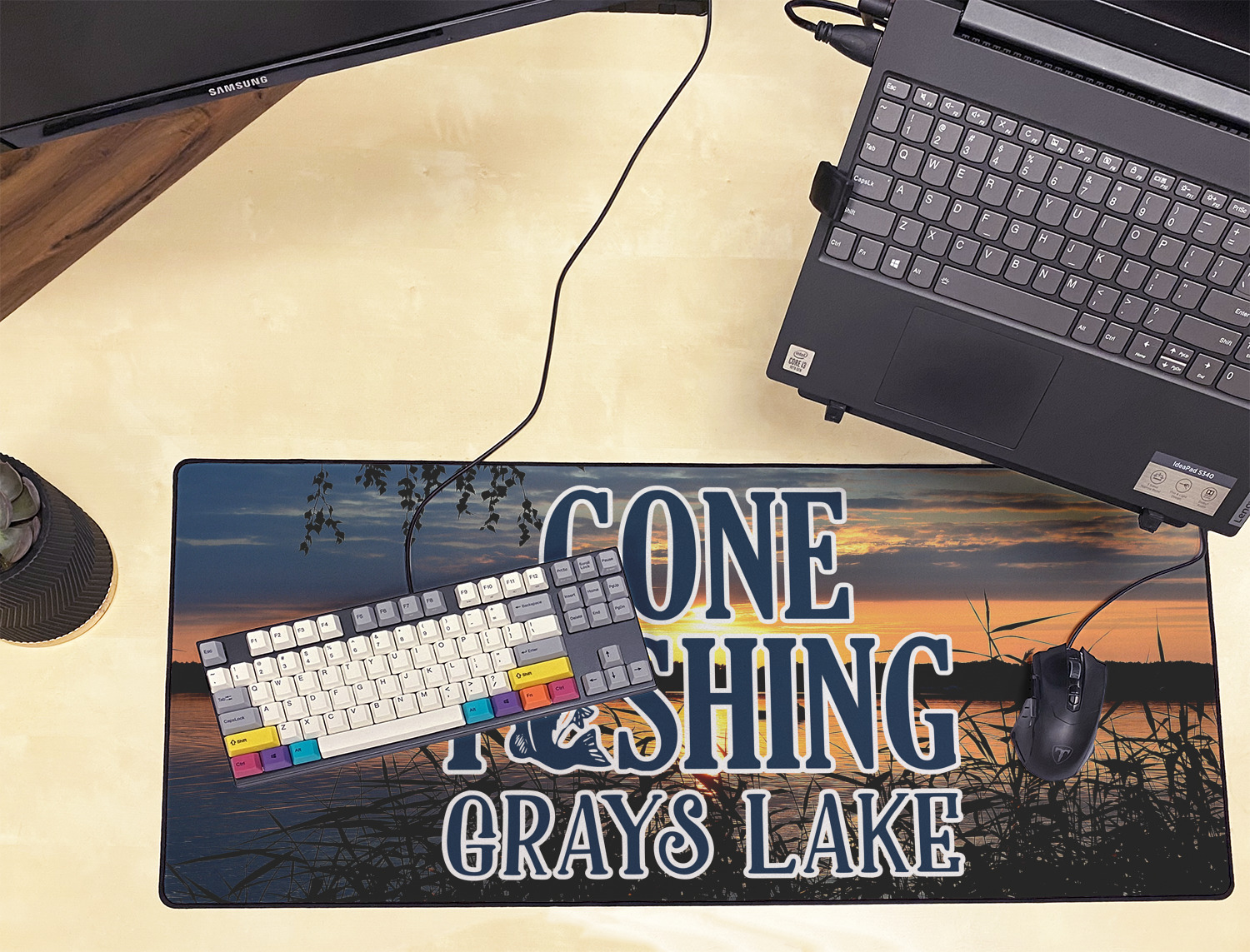 Custom Gone Fishing Mouse Pad (Personalized)