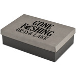 Gone Fishing Large Gift Box w/ Engraved Leather Lid (Personalized)