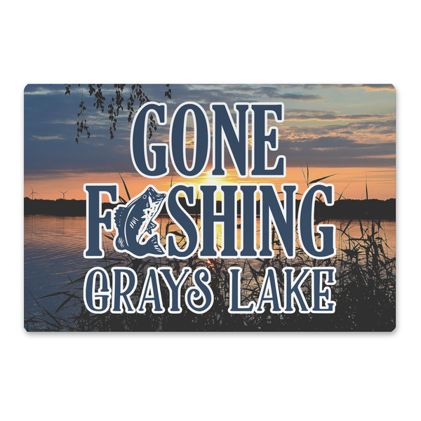 Custom Gone Fishing Large Rectangle Car Magnet (Personalized)