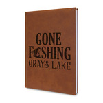 Gone Fishing Leather Sketchbook - Small - Double Sided (Personalized)