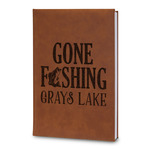 Gone Fishing Leatherette Journal - Large - Double Sided (Personalized)