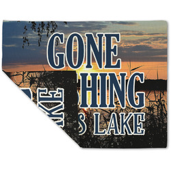 Gone Fishing Double-Sided Linen Placemat - Single w/ Name or Text