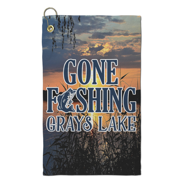 Custom Gone Fishing Microfiber Golf Towel - Small (Personalized)