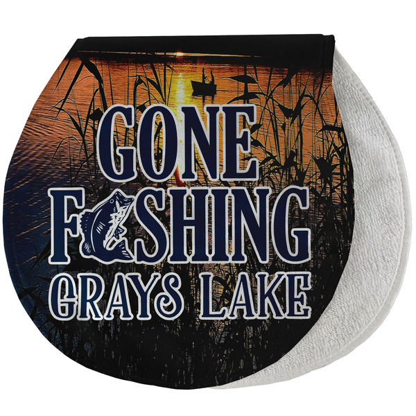 Custom Gone Fishing Burp Pad - Velour w/ Name or Text