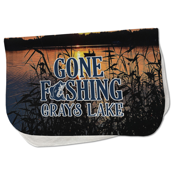 Custom Gone Fishing Burp Cloth - Fleece w/ Photo