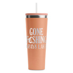 Gone Fishing RTIC Everyday Tumbler with Straw - 28oz - Peach - Single-Sided (Personalized)