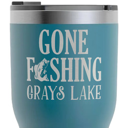 Gone Fishing RTIC Tumbler - Dark Teal - Laser Engraved - Single-Sided (Personalized)