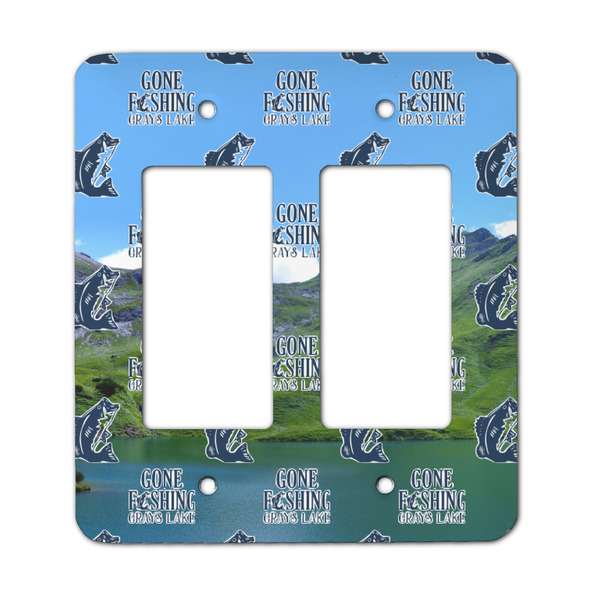 Custom Gone Fishing Rocker Style Light Switch Cover - Two Switch (Personalized)