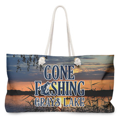 Gone Fishing Large Tote Bag with Rope Handles (Personalized)