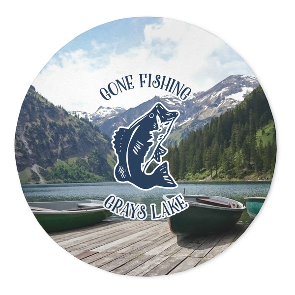 Custom Gone Fishing 5' Round Indoor Area Rug (Personalized)