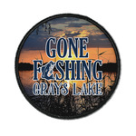 Gone Fishing Iron On Round Patch w/ Photo