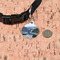 Gone Fishing Round Pet ID Tag - Small - In Context