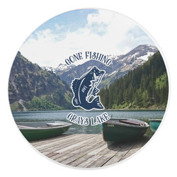 Gone Fishing Round Stone Trivet (Personalized)