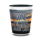 Gone Fishing Ceramic Shot Glass - 1.5 oz - Two Tone - Single (Personalized)