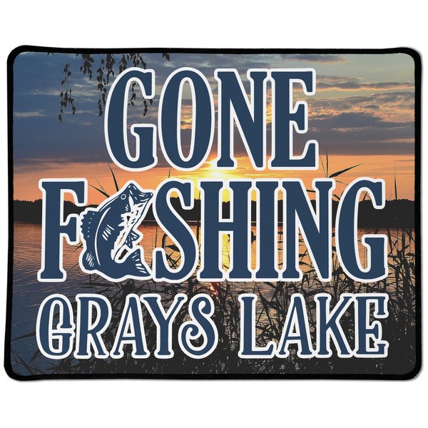 Custom Gone Fishing Large Gaming Mouse Pad - 12.5" x 10" (Personalized)