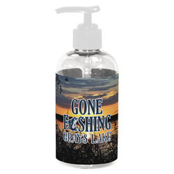 Gone Fishing Plastic Soap / Lotion Dispenser (8 oz - Small - White) (Personalized)
