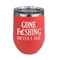 Gone Fishing Stainless Wine Tumblers - Coral - Double Sided - Front