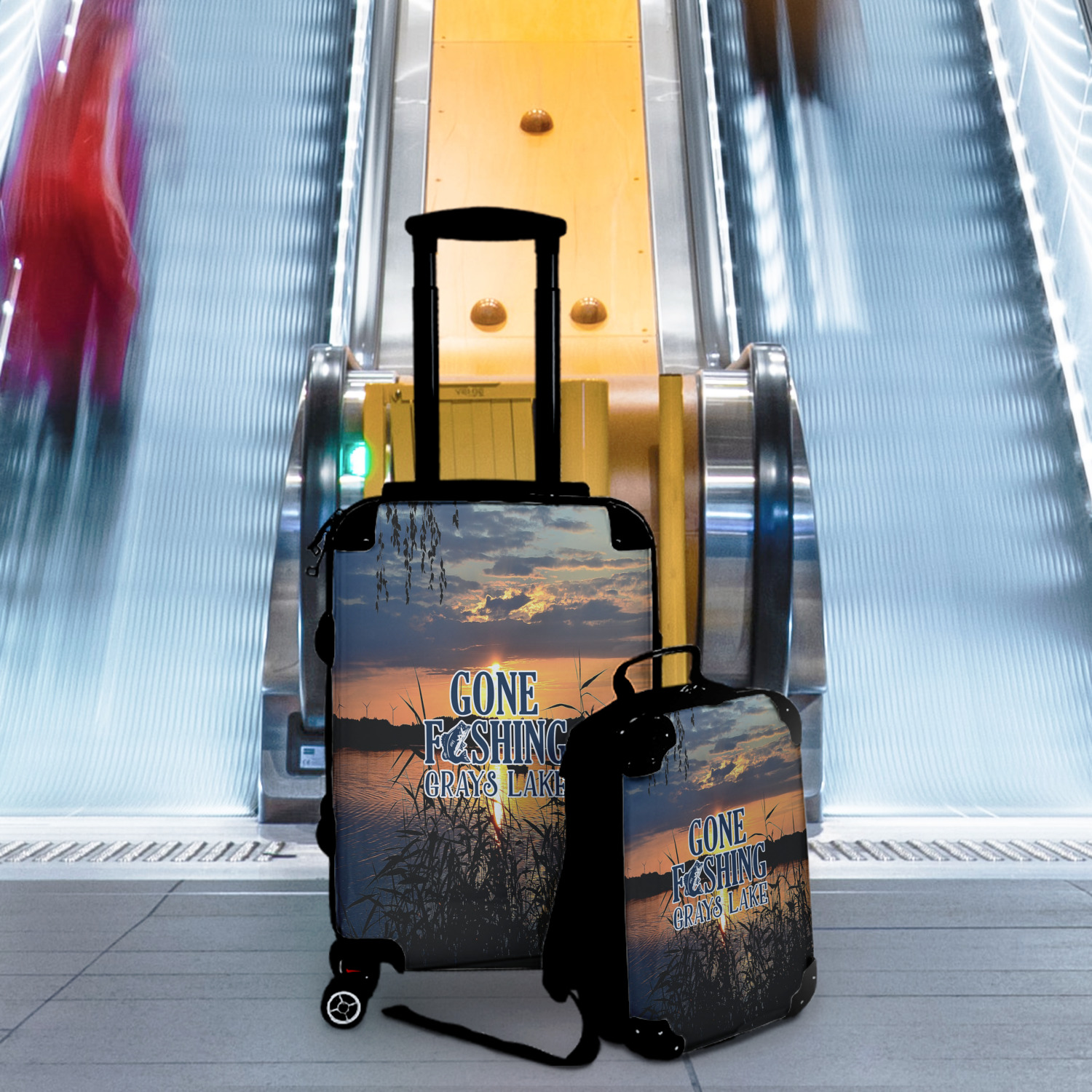 Custom Gone Fishing Suitcase (Personalized)