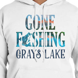 Gone Fishing Hoodie - White - Medium (Personalized)