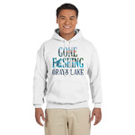 Gone Fishing Hoodie - White - XL (Personalized)