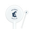 Gone Fishing White Plastic 5.5" Stir Stick - Round - Closeup