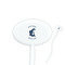 Gone Fishing White Plastic 7" Stir Stick - Oval - Closeup