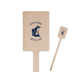 Gone Fishing 6.25" Rectangle Wooden Stir Sticks - Single Sided (Personalized)