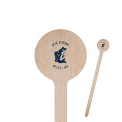 Gone Fishing 7.5" Round Wooden Stir Sticks - Single Sided (Personalized)