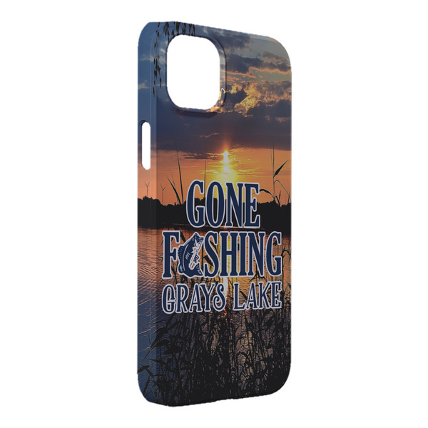 Custom Gone Fishing iPhone Case - Plastic - iPhone 14 Plus (Personalized)