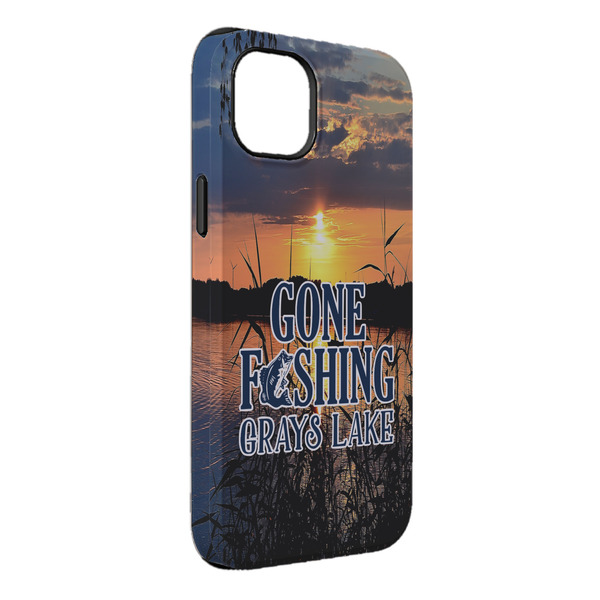 Custom Gone Fishing iPhone Case - Rubber Lined - iPhone 14 Pro Max (Personalized)