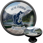 Gone Fishing Cabinet Knob (Black) (Personalized)