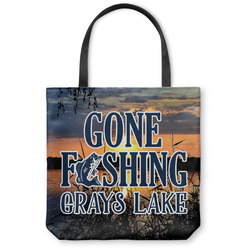Gone Fishing Canvas Tote Bag - Small - 13"x13" (Personalized)