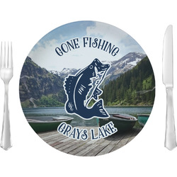 Gone Fishing Glass Lunch / Dinner Plate 10" (Personalized)