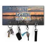 Gone Fishing Key Hanger w/ 4 Hooks w/ Photo