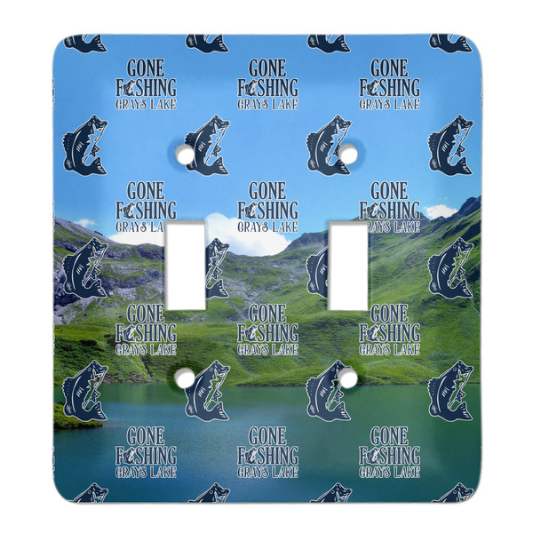 Custom Gone Fishing Light Switch Cover (2 Toggle Plate) (Personalized)