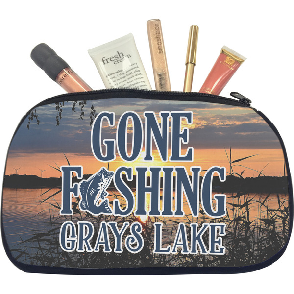 Custom Gone Fishing Makeup / Cosmetic Bag - Medium (Personalized)