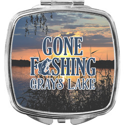Gone Fishing Compact Makeup Mirror (Personalized)