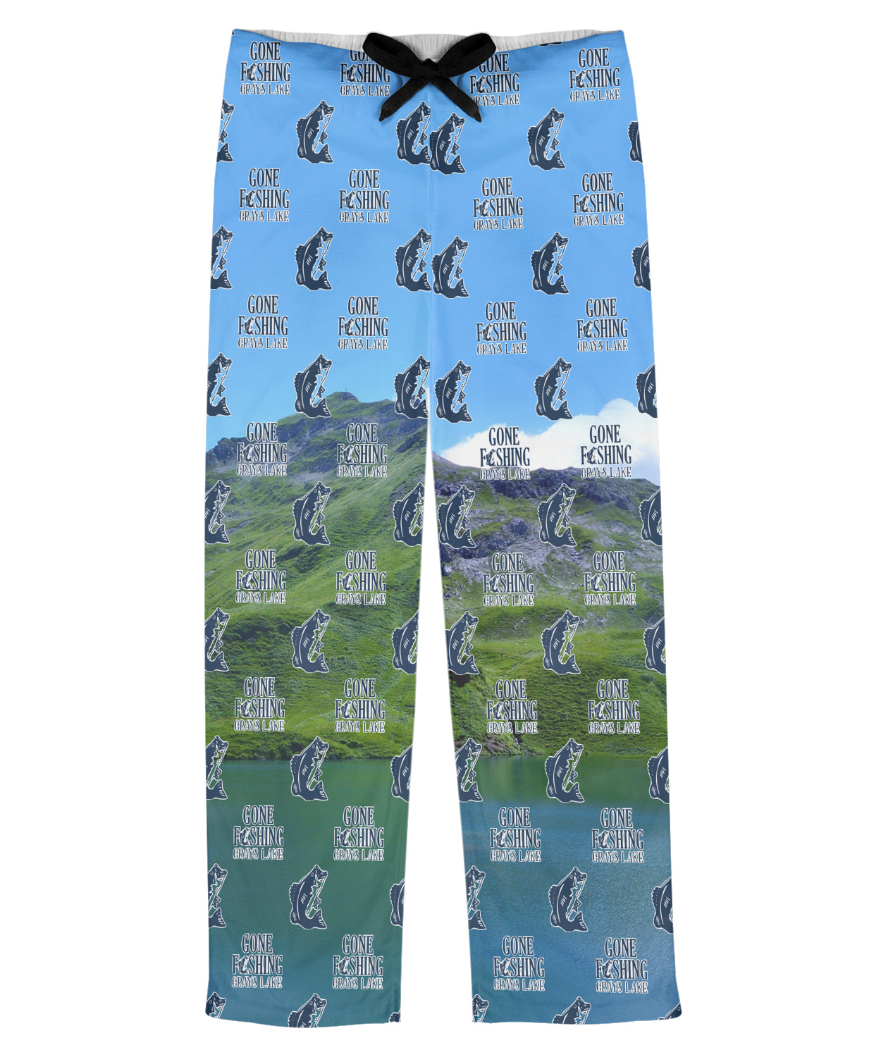 YouCustomizeIt Custom Gone Fishing Mens Pajama Pants - M (Personalized)