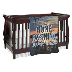 Gone Fishing Baby Blanket (Single Sided) (Personalized)