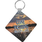 Gone Fishing Diamond Plastic Keychain w/ Photo