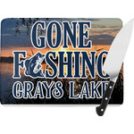 Gone Fishing Rectangular Glass Cutting Board (Personalized)