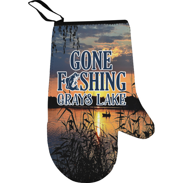 Custom Gone Fishing Right Oven Mitt (Personalized)