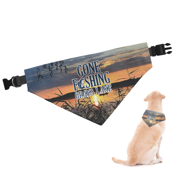 Custom Gone Fishing Dog Bandana - Large (Personalized)