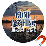 Gone Fishing Round Car Magnet - 10" (Personalized)