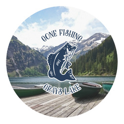 Gone Fishing Round Decal - Small (Personalized)