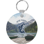 Gone Fishing Round Plastic Keychain (Personalized)